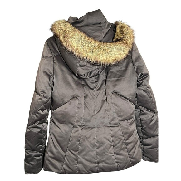 Calvin Klein Coat Womens Small Brown Puffer Parka Jacket Faux Fur Trim Duck Down - Picture 6 of 12
